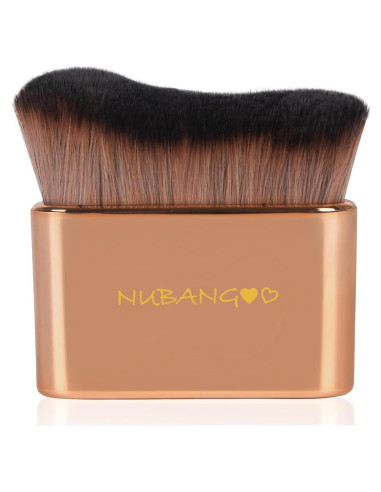 Brocha Kabuki Profesional Nubangoo para Maquillaje Oro Rosa