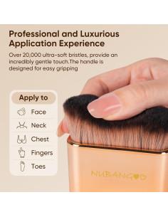 Brocha Kabuki Profesional Nubangoo para Maquillaje Oro Rosa 2