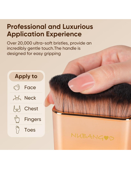Brocha Kabuki Profesional Nubangoo para Maquillaje Oro Rosa