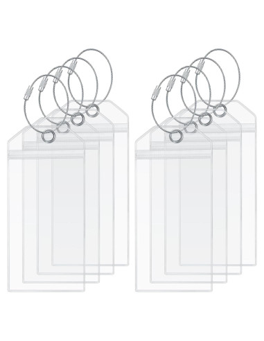 8 Soportes de Etiquetas de Equipaje RUGLAMZHIP Transparentes