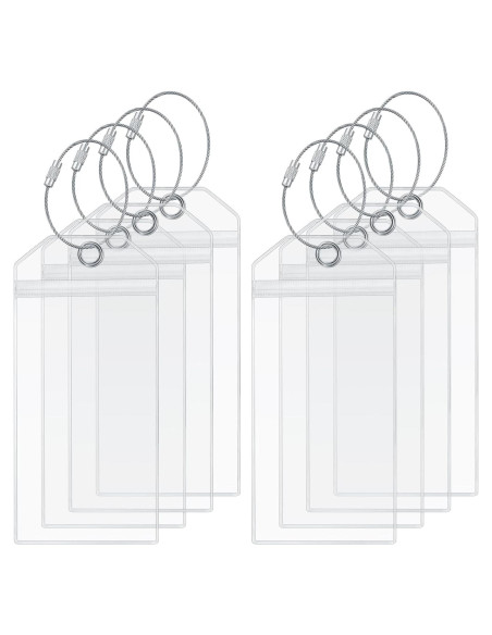 8 Soportes de Etiquetas de Equipaje RUGLAMZHIP Transparentes