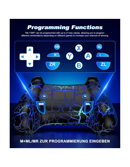 Controlador Inalámbrico Qixun para Switch/Lite/OLED - Negro