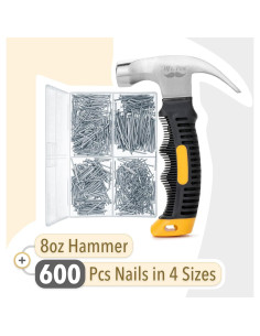 Kit Martillo y Clavos Mr. Pen 600 Pcs 8oz (226g) Amarillo 2