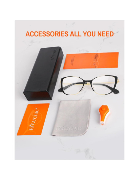 Gafas de Luz Azul ROWCHIC Mujeres Gato Ojo Montura TR90