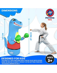 Saco de Boxeo Inflable Dinosaurio - Preferred Toys 119 cm 2