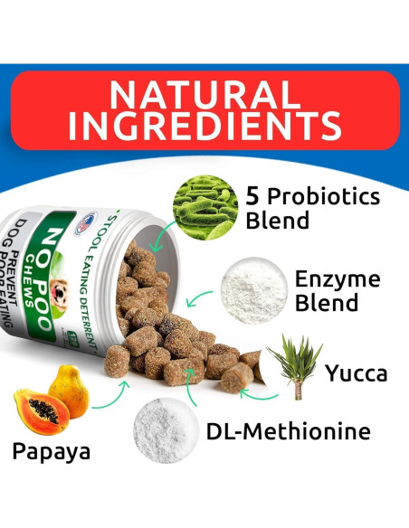 No Poo Chews para Perros - Deterrente de Coprofagia 120Ct