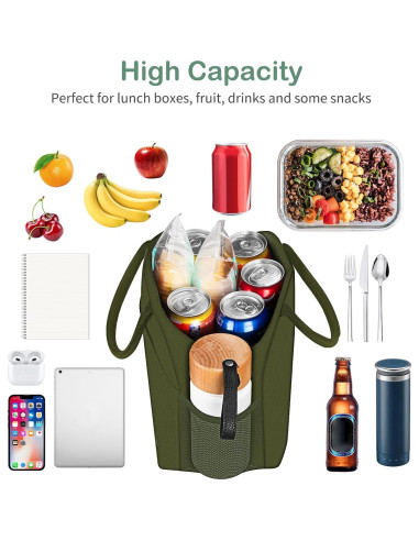 Bolsa de Almuerzo Reutilizable DALINDA Verde Militar 9.5L