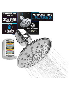 Cabezal de Ducha Filtrado SparkPod 20.32 cm Cromo 7 Funciones