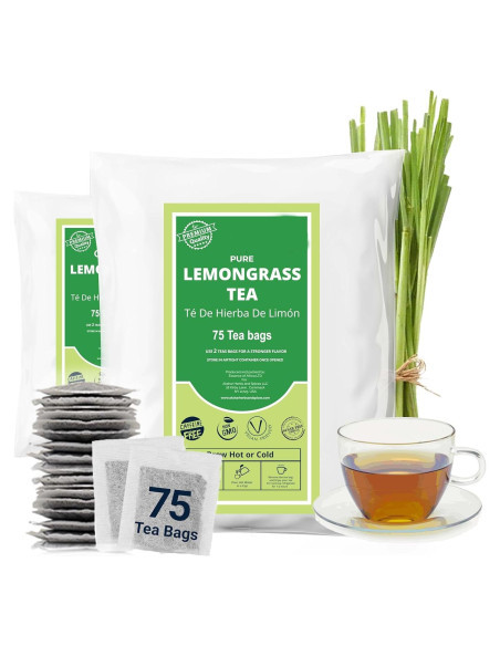 Bolsitas de Té de Hierba Limón Akshit - 75 Unidades, Sin Cafeína