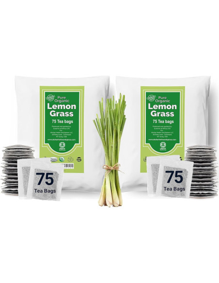 Bolsitas de Té de Hierba Limón Akshit - 75 Unidades, Sin Cafeína