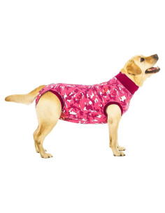 Traje de Recuperación para Perros Suitical L Camuflaje Rosa