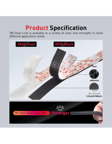 Cierre Doble Reutilizable 3M SJ3560 2.54cm x 2.29m