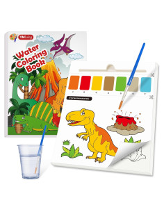 Libro de Colorear Acuarela Dinosaurios YMluky 20 Páginas
