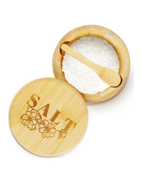 Caja de Sal de Bambú Loscarol con Tapa Giratoria 170g