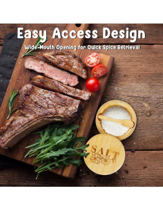 Caja de Sal de Bambú Loscarol con Tapa Giratoria 170g 2