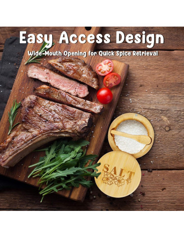 Caja de Sal de Bambú Loscarol con Tapa Giratoria 170g