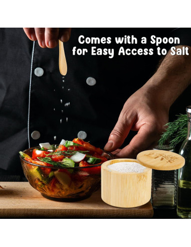 Caja de Sal de Bambú Loscarol con Tapa Giratoria 170g