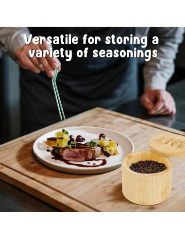 Caja de Sal de Bambú Loscarol con Tapa Giratoria 170g