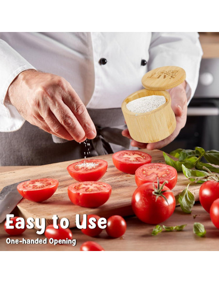 Caja de Sal de Bambú Loscarol con Tapa Giratoria 170g