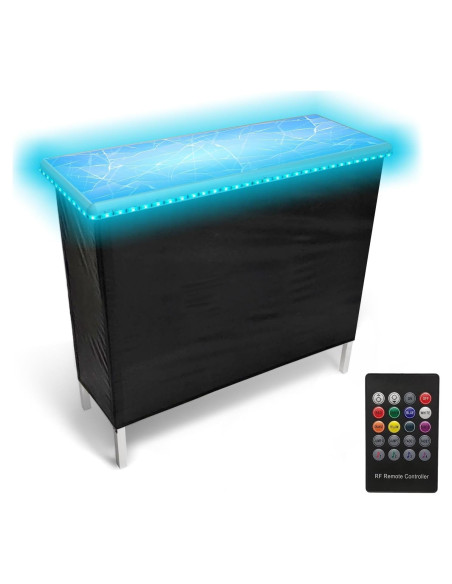 Bar Portátil Plegable PartyLife con Luces LED y Faldas