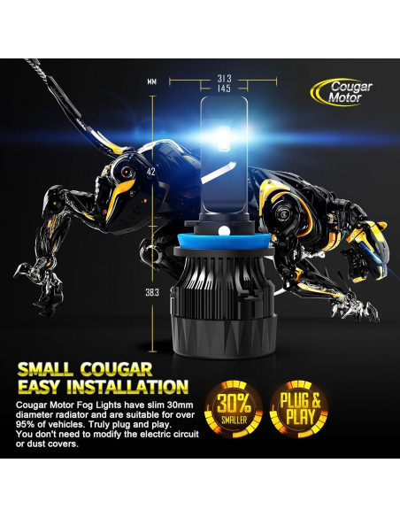 Bombillas de Luz de Niebla Cougar Motor 9005 H11 - Paquete de 4