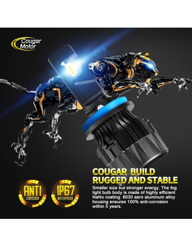 Bombillas de Luz de Niebla Cougar Motor 9005 H11 - Paquete de 4
