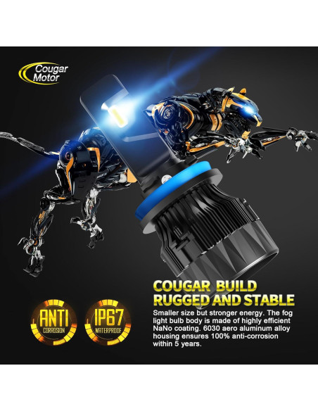 Bombillas de Luz de Niebla Cougar Motor 9005 H11 - Paquete de 4