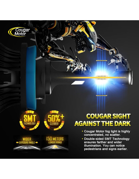 Bombillas de Luz de Niebla Cougar Motor 9005 H11 - Paquete de 4