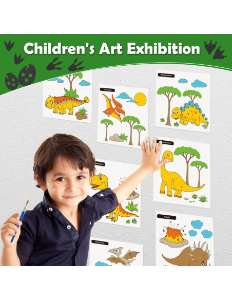 Libro de Colorear Acuarela Dinosaurios YMluky 20 Páginas