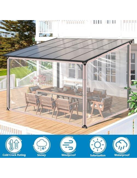 Lona Transparente Resistente al Agua 2.13x2.74m Welacymet