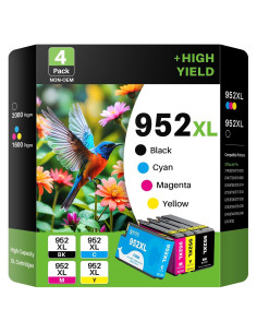 Cartuchos de Tinta Compatible Skydo 952XL - 4 Pack (Negro, Cian, Magenta, Amarillo)