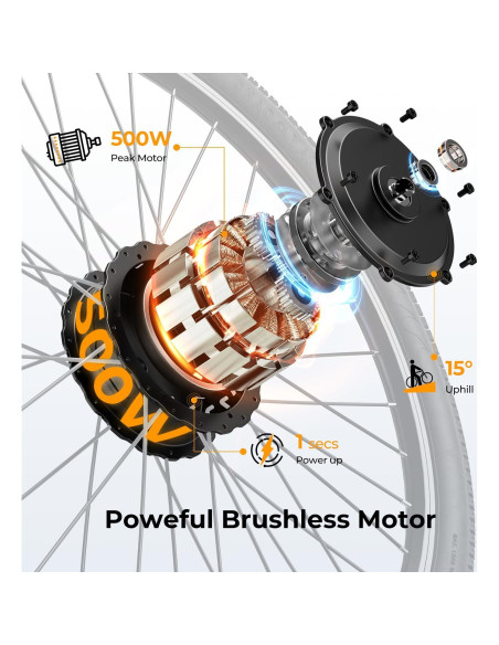 Bicicleta Eléctrica Jasion EB5 750W 26" 7 Velocidades Azul