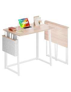 Escritorio Plegable 4NM DD002-XZ Natural y Blanco 80x45 cm