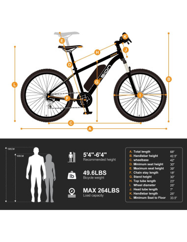 Bicicleta Eléctrica Jasion EB5 750W 26" 7 Velocidades Azul