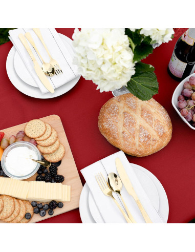 Mantel Ajustado de Poliéster Rojo 183x76 cm Shamrock Home