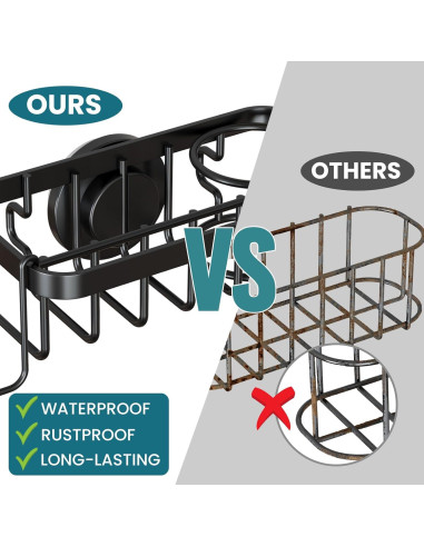 Soporte para Esponjas TAILI 4 en 1 con Ventosa - Negro