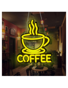Cartel de Neón de Café EZMYMA LED Dimmable 37x30 cm