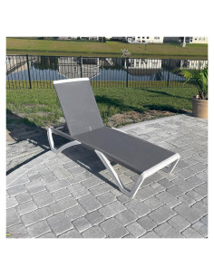 Silla de Tumbona Reclinable PURPLE LEAF Gris Claro 1 Silla