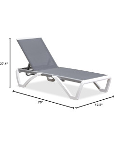 Silla de Tumbona Reclinable PURPLE LEAF Gris Claro 1 Silla 2