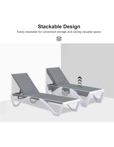 Silla de Tumbona Reclinable PURPLE LEAF Gris Claro 1 Silla