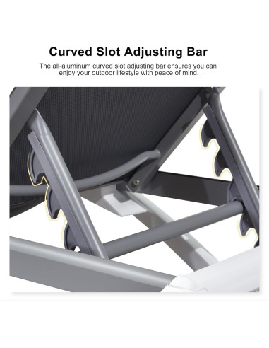 Silla de Tumbona Reclinable PURPLE LEAF Gris Claro 1 Silla