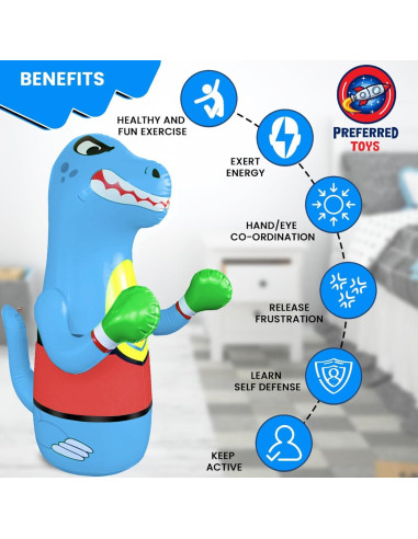 Saco de Boxeo Inflable Dinosaurio - Preferred Toys 121 cm