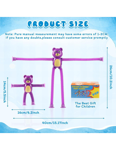 Juguete Sensorial Oso Witmelt con Ventosa Telescópica 4 Pcs Juguete Sensorial Oso Witmelt con Ventosa Telescópica 4 Pcs