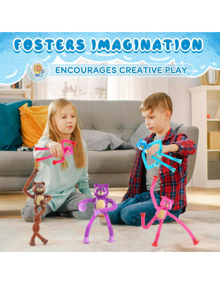 Juguete Sensorial Oso Witmelt con Ventosa Telescópica 4 Pcs Juguete Sensorial Oso Witmelt con Ventosa Telescópica 4 Pcs