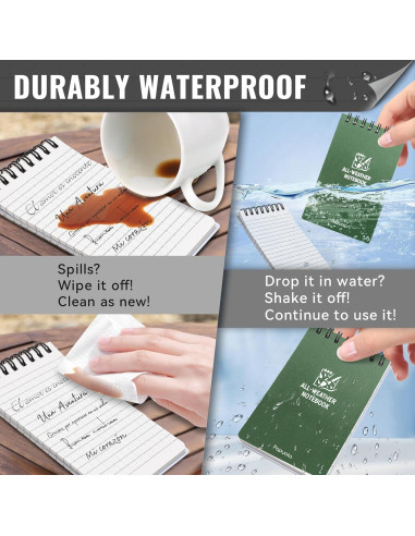 Cuaderno Impermeable POPYOLA 3x5" Verde 100 Páginas