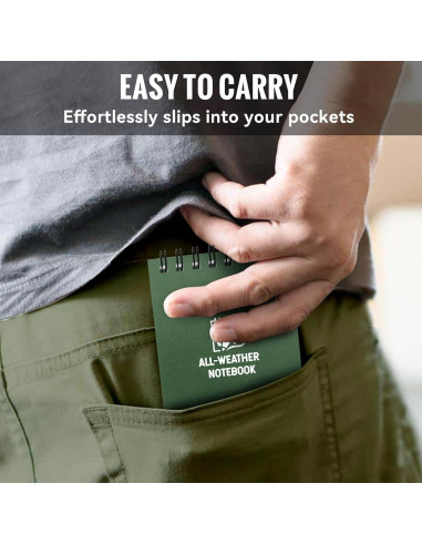 Cuaderno Impermeable POPYOLA 3x5" Verde 100 Páginas