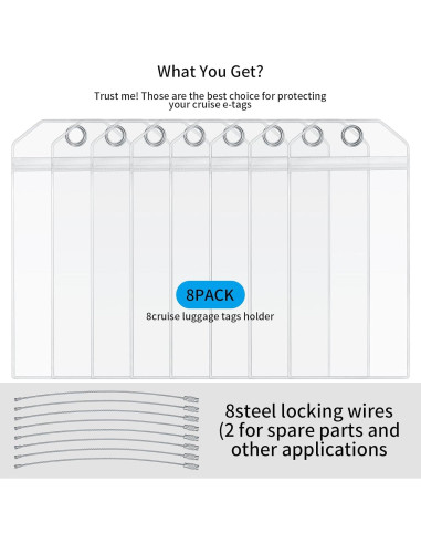 8 Soportes de Etiquetas de Equipaje RUGLAMZHIP Transparentes