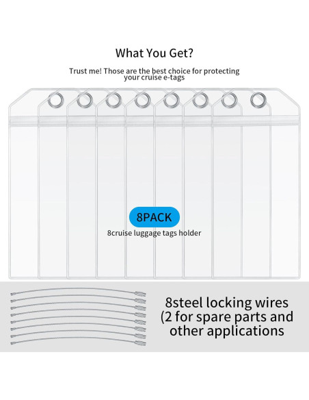 8 Soportes de Etiquetas de Equipaje RUGLAMZHIP Transparentes