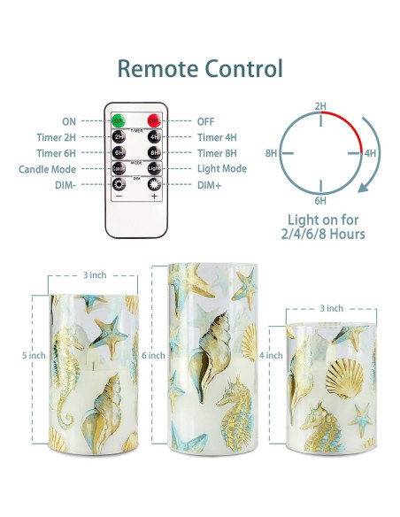 Velas LED Sin Llama GORGE MOMENT x3 con Control Remoto