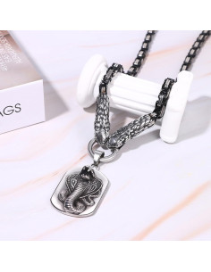 Collar Viking OIDEA Serpiente Doble Acero Inoxidable 61cm 2